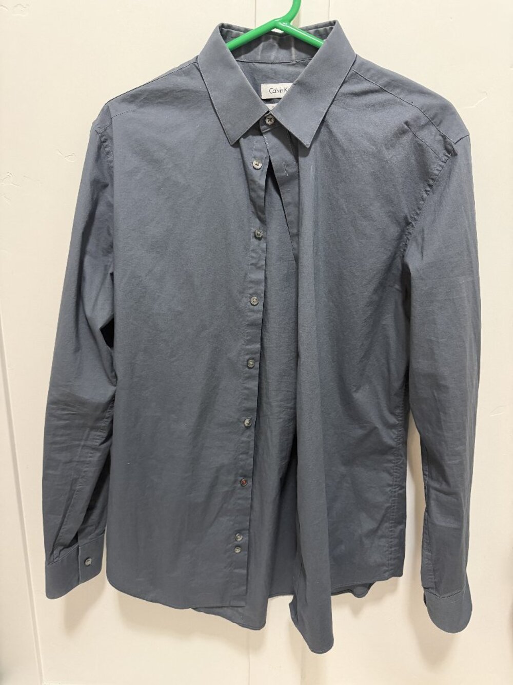 Calvin Klein Mens 16 34/35 Extreme Slim Fit Gray Long Sleeve Dress Shirt